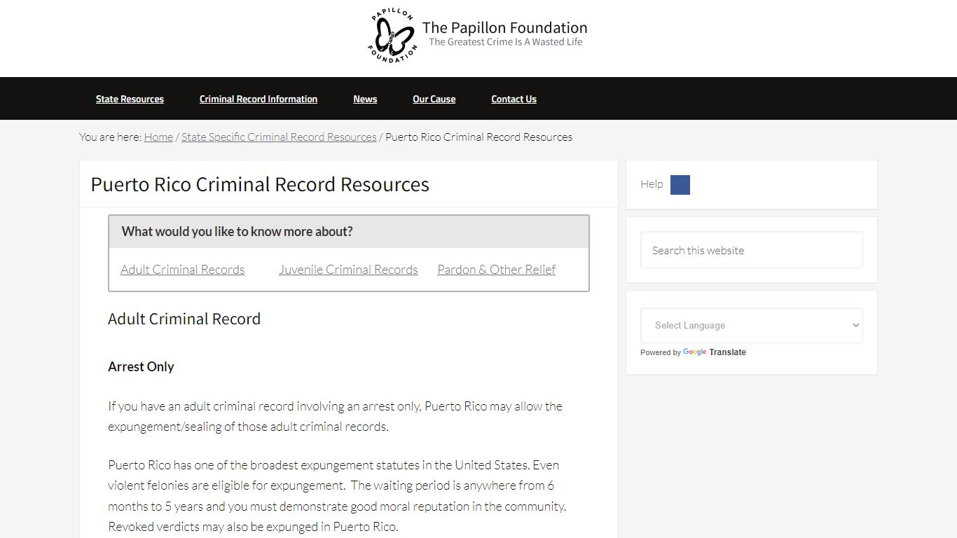 Puerto Rico Criminal Record Resources - The Papillon ...