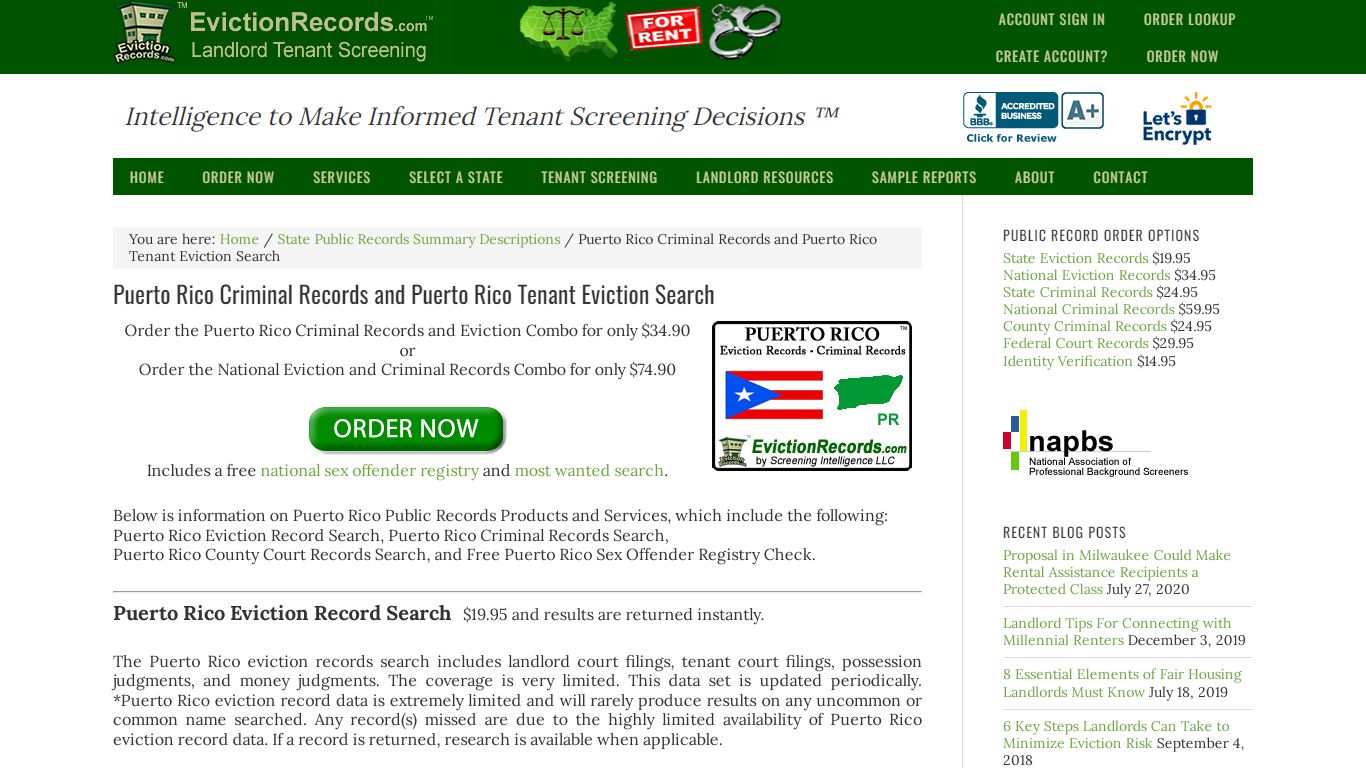 Puerto Rico Criminal Records and PR Tenant Eviction Search