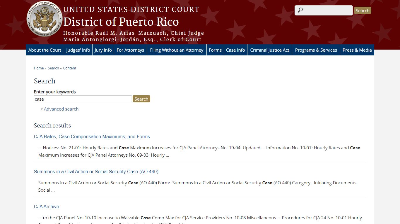 Search | District of Puerto Rico